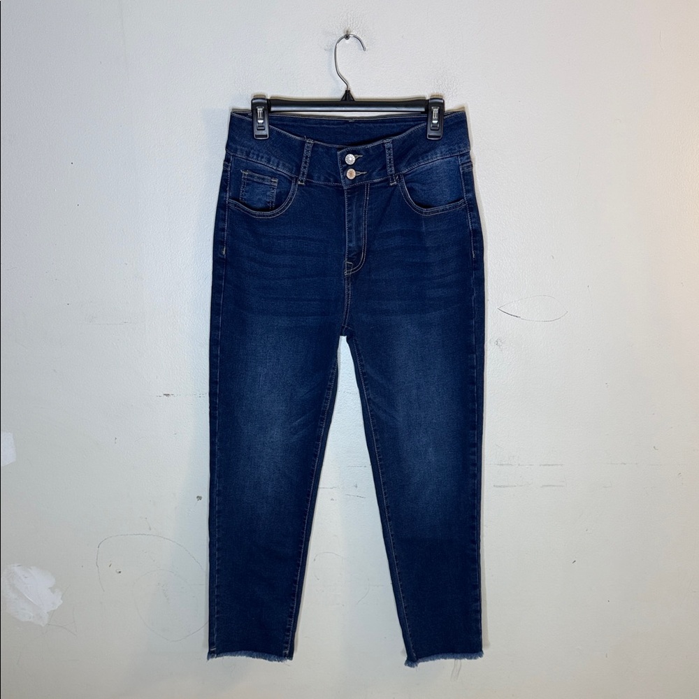 Classic Blue Women's Distressed Hem Jeans Size 8